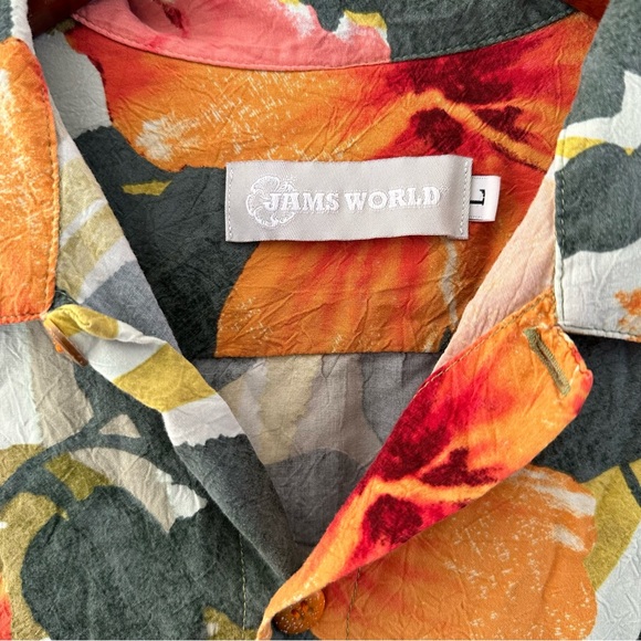 Jams World Aloha Shirt HIPA Hibiscus Palm - Picture 2 of 4